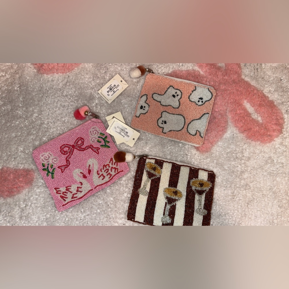 Viral beaded pouch wallets bundle all new with tags